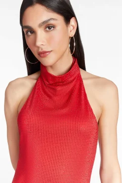 Shop Duffy Dress In Rhinestone Jersey Women Mini Dresses