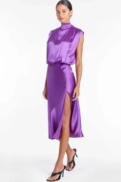 Store Franny Silk Dress Women Midi Dresses