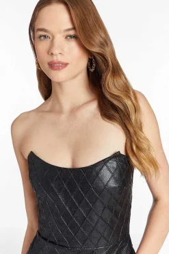 Cheap Keisha Dress In Faux Leather Women Mini Dresses