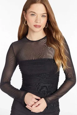 New Long Sleeve Kiana Dress In Mesh Women Mini Dresses