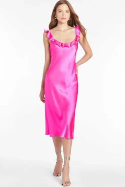 Store Maelyn Silk Dress Women Midi Dresses