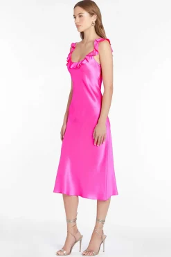 Store Maelyn Silk Dress Women Midi Dresses