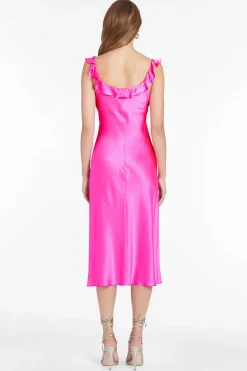 Store Maelyn Silk Dress Women Midi Dresses