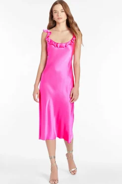 Store Maelyn Silk Dress Women Midi Dresses