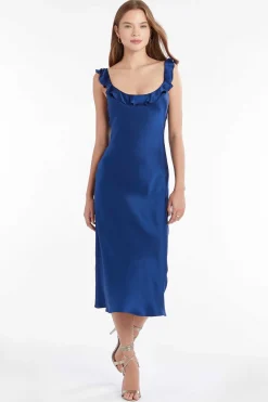 Hot Maelyn Silk Dress Women Midi Dresses