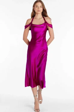 Store Serenade Silk Dress Women Midi Dresses