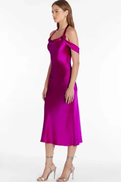 Store Serenade Silk Dress Women Midi Dresses