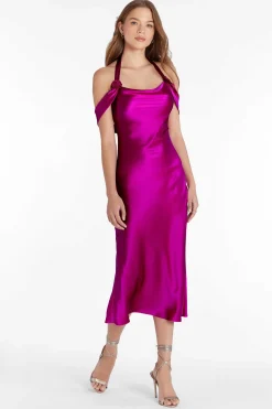 Store Serenade Silk Dress Women Midi Dresses