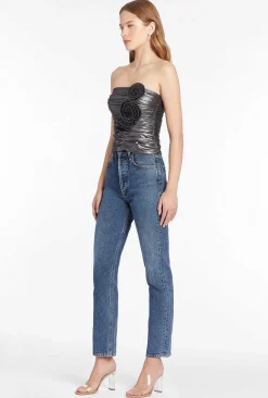 Store Tenley Top In Metallic Mesh Women Tops